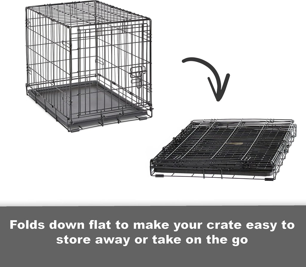 Midwest Homes for Pets 42-Inch New World Crate for Large Breeds, 71-90 lbs, Single Door Folding Dog Crate, Leak-Proof Tray & Secure Latch, Portable, Durable & Easy to Assemble