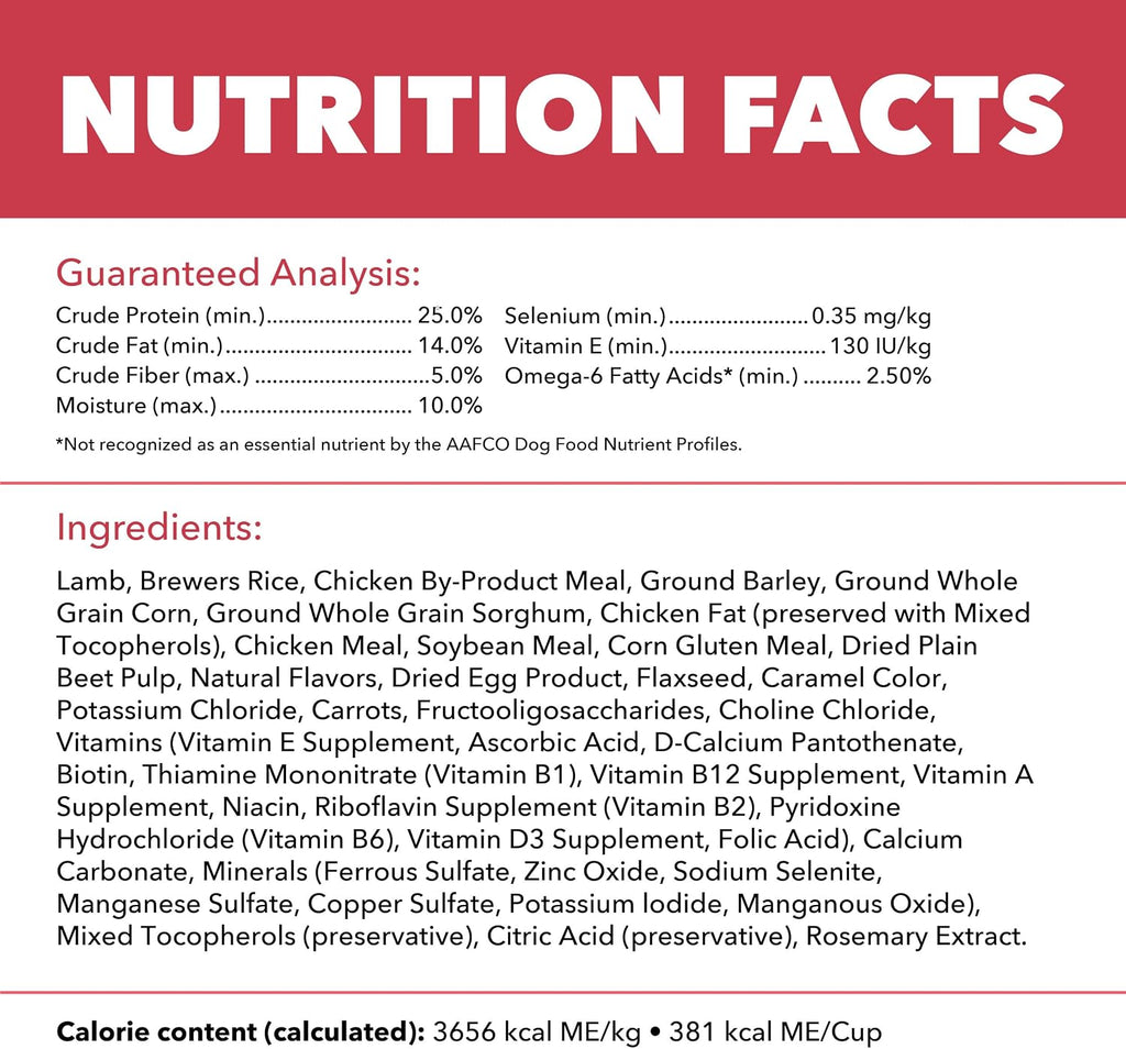 IAMS Proactive Health Minichunks Dry Dog Food, Lamb & Rice, 30 lb | Real Lamb #1 Ingredient, Omega-6 Fatty Acids for Skin & Coat, Natural Fiber & Prebiotics, No Fillers or Artificial Flavors