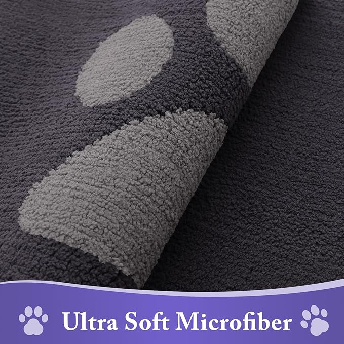 Buganda Dog Door Mat for Muddy Paws, Absorbent Dirt Trapper Non Slip Indoor Doormats, Washable Low-Profile Mat for Mud Dogs, Entryway Carpet for Inside Floor (36x24 Inches, Dark Grey)