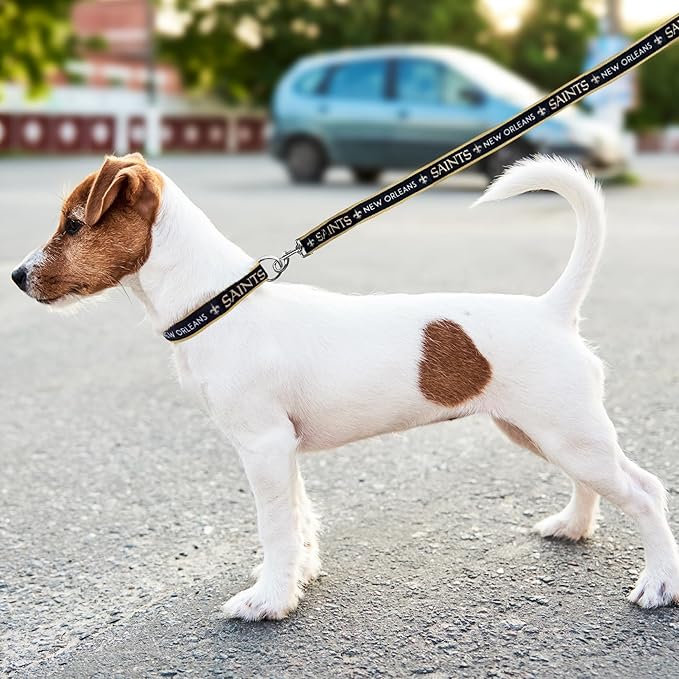 Pets First NFL New Orleans Saints Licensed PET COLLAR, Medium - Heavy-Duty, Strong, and Durable Dog Collar. Available in 31 Football Teams and 4 Sizes