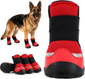 All-Weather Dog Boots for Paw Protection-Durable Dog Booties for Hot Pavement, Snow, Hiking | Non-Slip Sole & Adjustable Straps Outdoor Pet Shoes(red,9#)