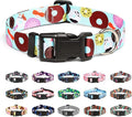 Mercano Adjustable Dog Collar - Special Design Patterns, Soft Nylon Comfortable Sturdy Pet Collar for Small Medium Large Dogs (M, Blue Cookie)