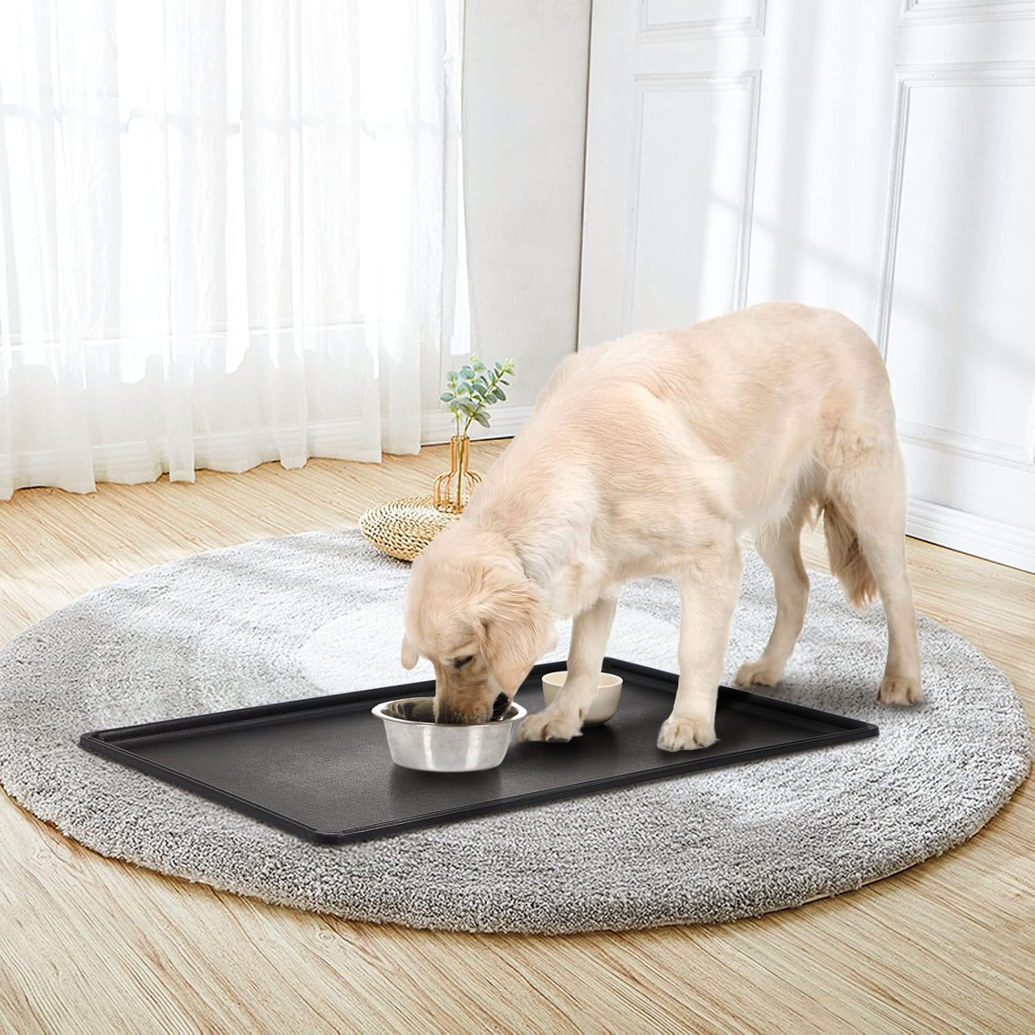 2 Pcs 42" Dog Crate Tray Replacement Dog Crate Pan Kennel Bottom Tray Replacement Plastic Bottom Pan Easy to Clean, Easy to Assemble, Ideal for Potty Training-Perfect for Pet Crates, Black