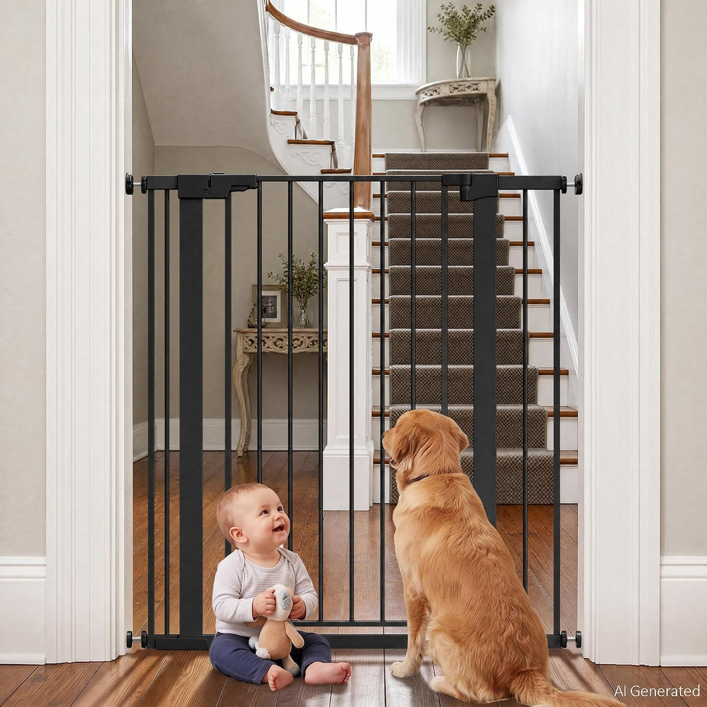41” Extra Tall Baby Gate for Stairs 29.7-40.6" Wide Dog Gate | Auto Close, Pressure Mount Pet Gates for Doorways No Drilling, Indoor Extra Tall Child Safety Gates for Pets/Kids, Anti-Jump