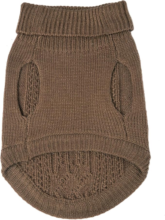 Stretchy Cat Sweater - 17 Colors & 6 Sizes | Snug Winter-Ready Knit for Boy/Girl Cats & Kittens(Brown, X-Small)
