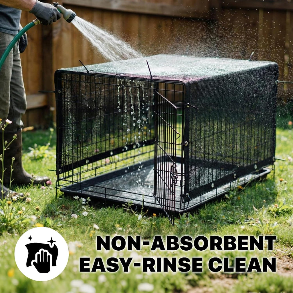 Amgo 90% UV Block Sun Shade Cloth for Dog Kennel Cover, 2' x 3' Black Pet Playpen Sunshade with Grommets, Durable Mesh Tarp for Crate, Patio, Stable,Chicken Coop & Outdoor Privacy Screen.