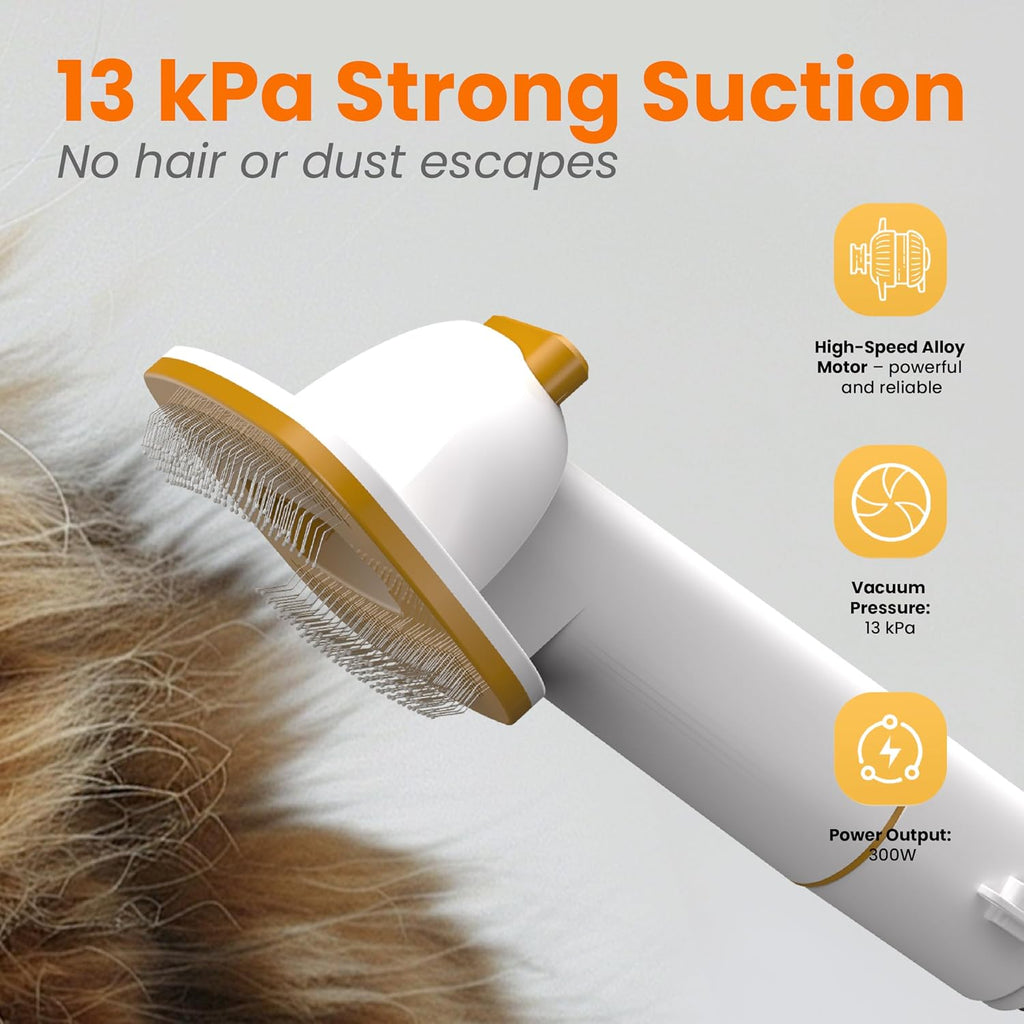 Grooming Vacuum& Dogs Grooming Kit, 5 in 1 Pet Grooming Vacuum with Pets Clipper Nail Grinder, 1.5L Dust Cup Dog Brush Vacuum Pets Grooming Tools for Shedding Pet Hair