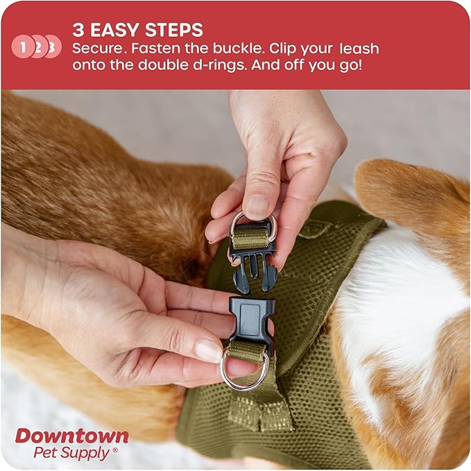 Downtown Pet Supply Step in Dog Harness No Pull, XX-Large, Hunter Green - Adjustable Harness with Padded Mesh Fabric and Reflective Trim - Buckle Strap Harness for Dogs