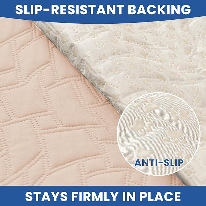 Waterproof Dog Bed Cover Pet Blanket, Soft Couch Cover for Dogs Washable, Non-Slip Dog Blanket Protect Furniture Couch Sofa Car for Puppy Large Dogs Cat (82x102 Inch, Beige)