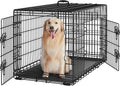 Yaheetech 42inch Double Door Dog Crate w/Divider, Collapsible Metal Kennel | Heavy-duty Sturdy Metal Frame, Easy Assemble, Fold Up for Travel, Removable Tray, Ideal for Puppies, Medium to Large Dogs