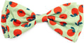 THE WORTHY DOG Food & Sport Print Pet Bow Ties for Dogs & Cats, Tomatoes | Stylish, Soft Printed Polyester Pet Bow Tie, Attach to Any Collar Easily with Touch Fastener, Tomatoes, Green, Large