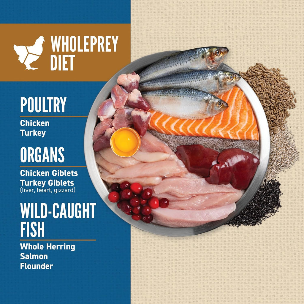 ORIJEN Amazing Grains WHOLEPREY Dry Dog Food Original Recipe 22.5lb. Bag | 90% Animal Ingredients, Freeze Dried, Fresh or Raw Ingredients, Non-GMO Ingredients, High Protein, Skin & Coat