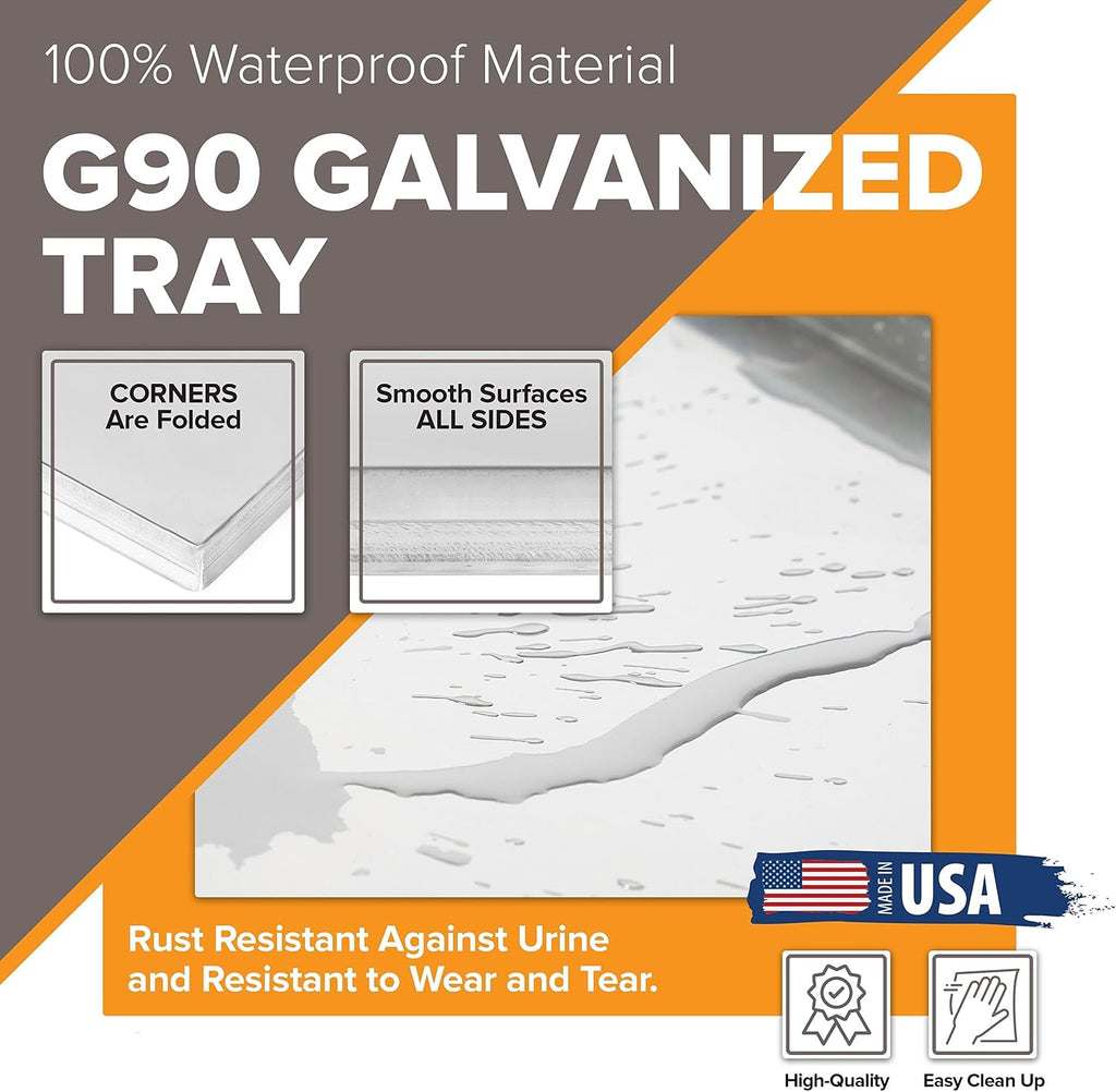Metal Dog Crate & Kennel Replacement Tray/Pan, Galvanized, 29.5x20.5 in | Chew-proof, crack-proof, rust-resistant. Fits Most Standard 30 in Crates.