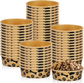 Whaline 50 Pcs Disposable Pet Bowls 16 Oz Kraft Paper Dog Cat Small Food Bowls with Paw Print Design for Travel Camping Picnic Wet Dry Food and Water