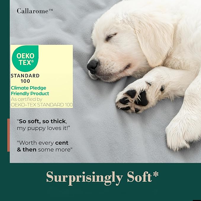 Waterproof Dog Blanket - Multipurpose Lekproof Blanket for Pets or Adults - Furniture Protector for Bed, Couch, Water Proof & Stain Resistant Easy to Clean Throw Blanket, Reversible Grey 50"x60"