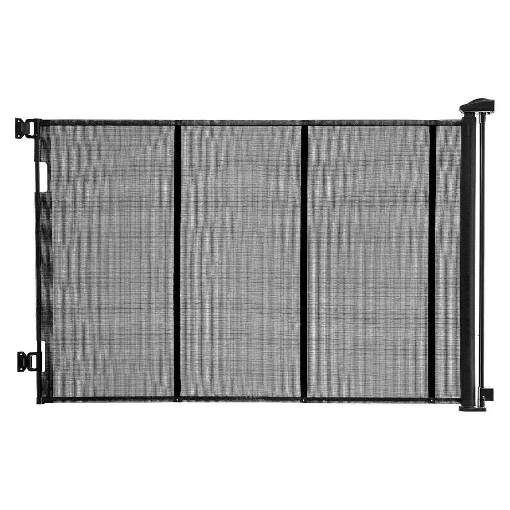 VEVOR Retractable Baby Gate, Extends to 202.7 inch Extra Wide, 39 inch Tall, with Reinforced Fiberglass Strips, Avoids Crawling Through, Mesh Dog Gate for Decks, Doorways, Garages, Indoor, Black