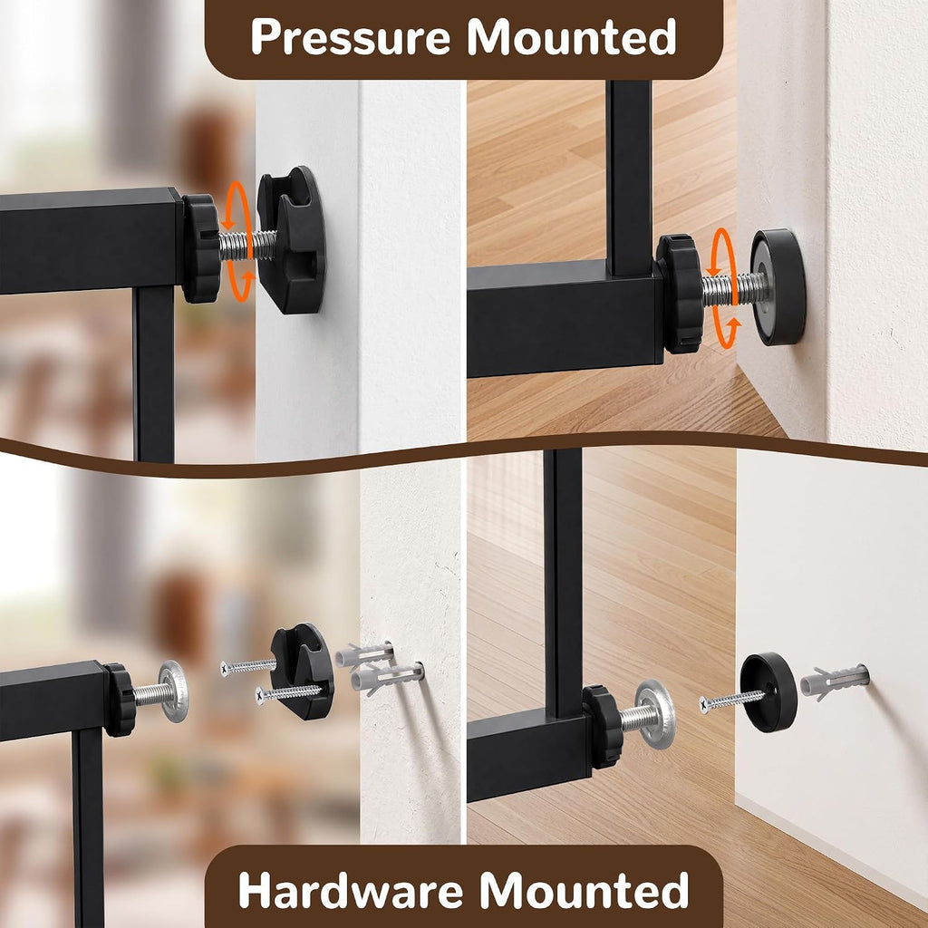 41” Extra Tall Baby Gate for Stairs 29.7-40.6" Wide Dog Gate | Auto Close, Pressure Mount Pet Gates for Doorways No Drilling, Indoor Extra Tall Child Safety Gates for Pets/Kids, Anti-Jump