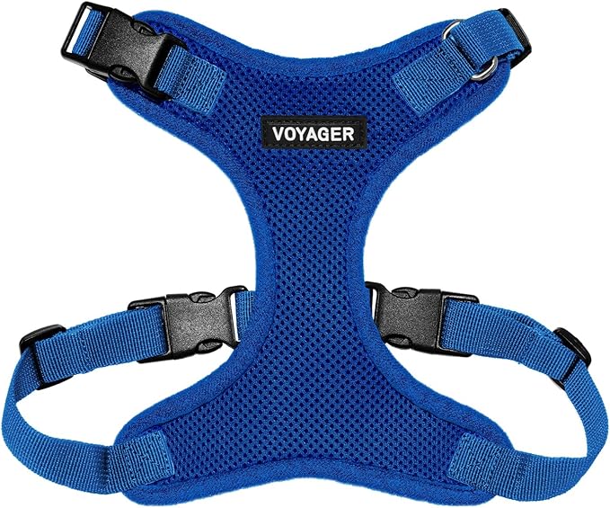 Voyager Step-in Pet Harness - All Weather Mesh, Adjustable Step in Harness for Cats and Dogs by Best Pet Supplies - Royal Blue, L