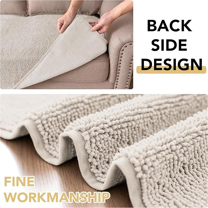 H.VERSAILTEX Non Slip Pet Couch Cover Chenille Dog Bed Protector Thick Soft Sofa Slipcover Pet Friendly Washable Couch Cushion Covers for Pets (68" x 82", Oatmeal)