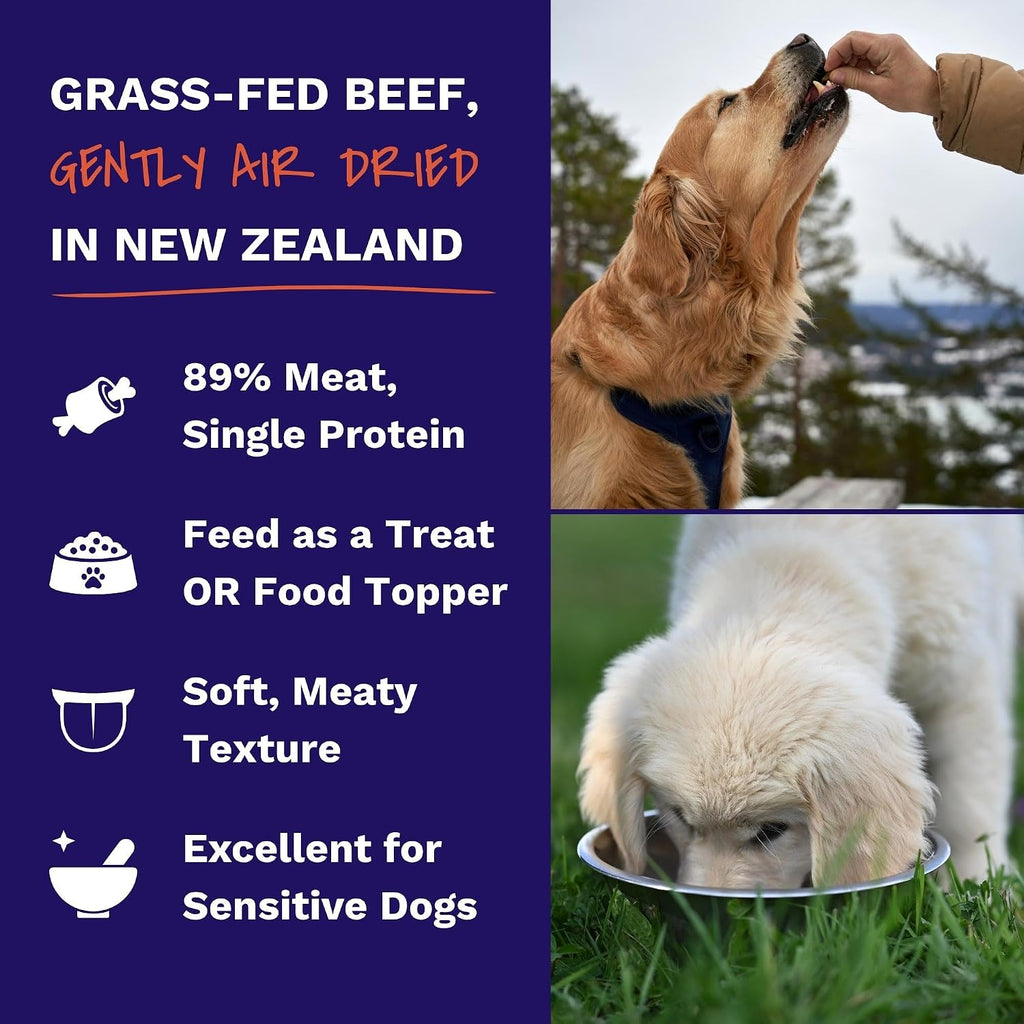 Dr. Gary’s Best Breed Air-Dried Dog Treats & Food Topper – Grass-Fed New Zealand Beef, Single Protein for Sensitive Dogs, Grain-Free (4.5 oz)