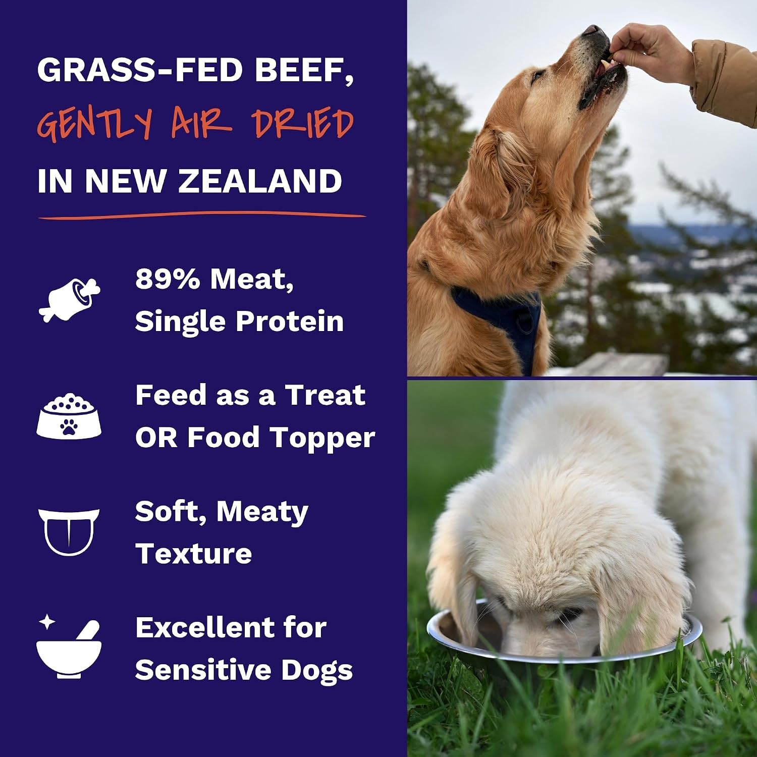 Dr. Gary’s Best Breed Air-Dried Dog Treats & Food Topper – Grass-Fed New Zealand Beef, Single Protein for Sensitive Dogs, Grain-Free (4.5 oz)