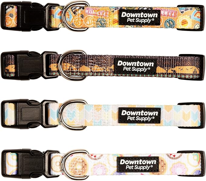 Downtown Pet Supply - Best & Fancy Dog Collar - Lightweight Adjustable with Quick Buckle & D-Ring - Hand Wash Safe - Chevron - Medium