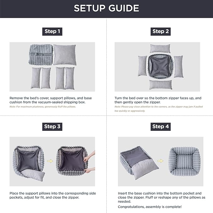 Bedsure ComfyFleece™ Cute Dog Bed for Small Medium Dogs - Washable Furry Puppy Beds, Rectangle Orthopedic Corduroy Fleece Pet Beds with Removable Zipper Cover, 25x21x7inches, Camel Brown