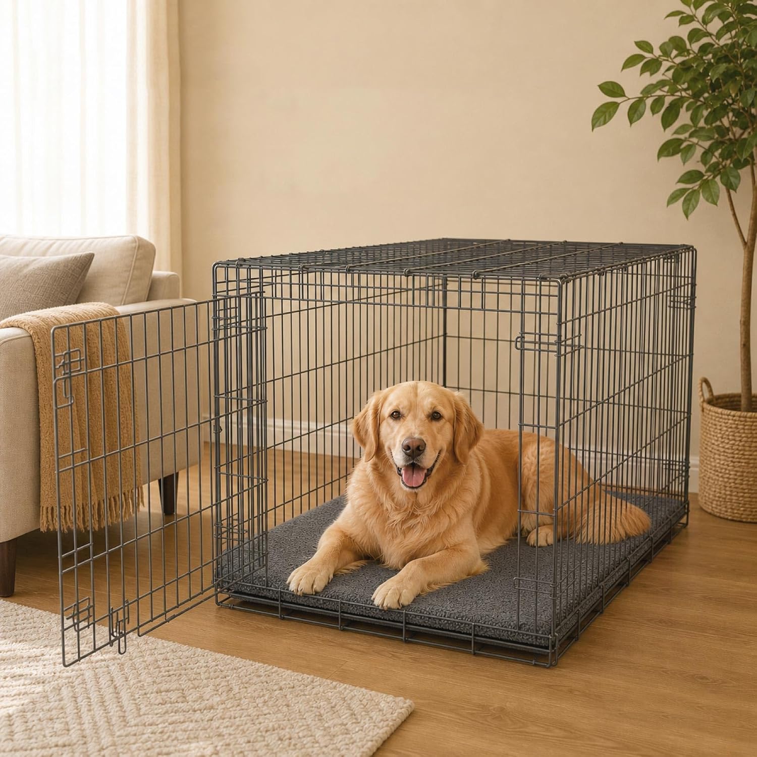Explore Land Dog Crate Pan Cover with Softer Fluffy Top for 42 inch Pet Cage | Machine Washable, Enclosure Cover for 42"Crate