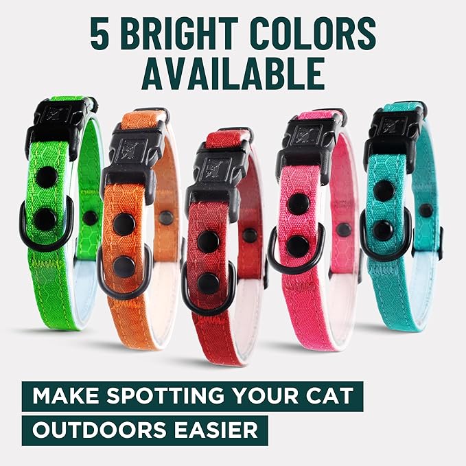 OutdoorBengal Black Cat Collar Breakaway, Soft Padding for Medium to Large Cats - Durable Heavy Duty Tactical Fabric, Comfortable, Quick Release Breakaway Cat Collars, No Bell Collar (Black, Adult)