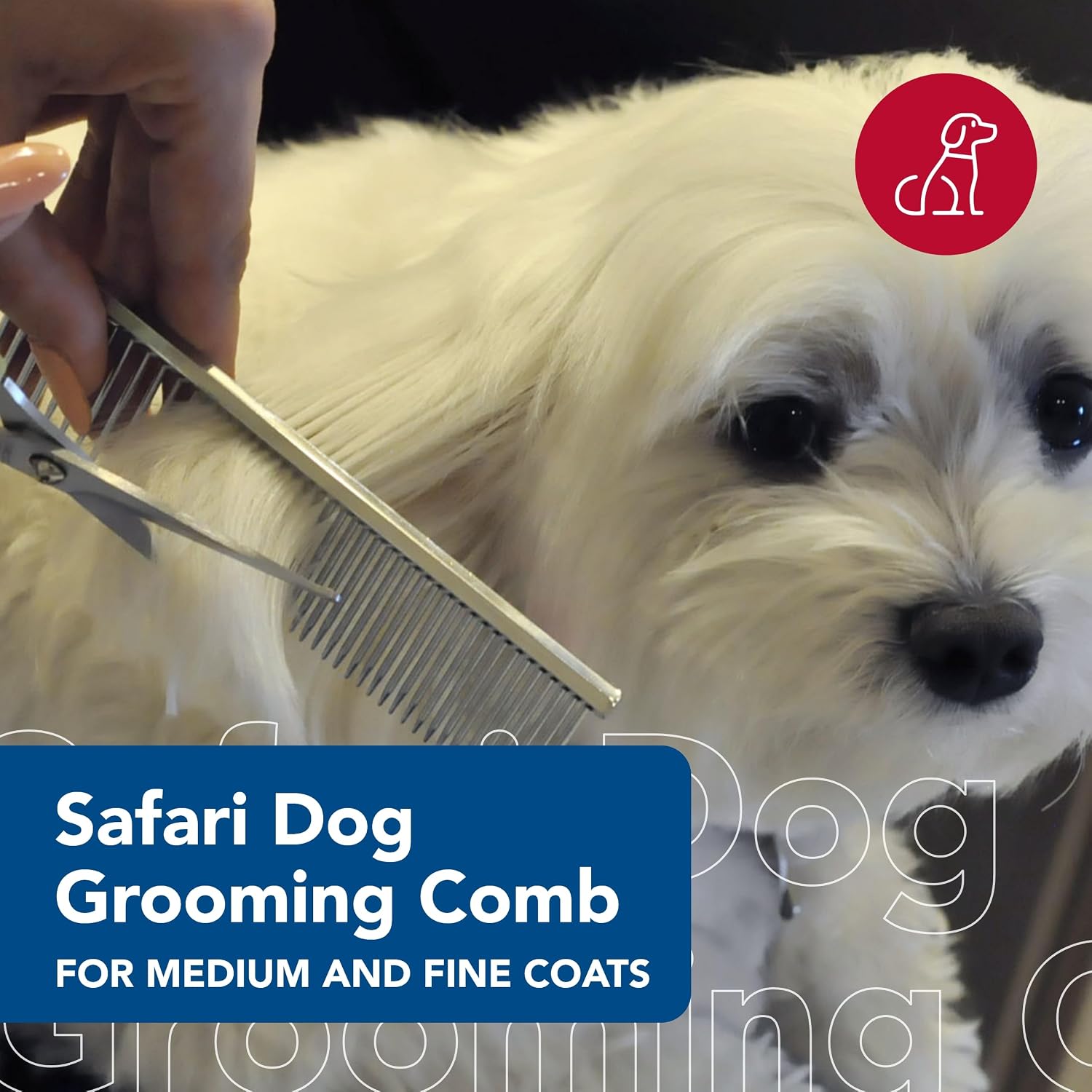 Coastal Pet Safari Dog Grooming Combs for Medium and Fine Coats - Undercoat Rake for Fine Coats - For Small, Medium or Large Dogs - 4 1/2"