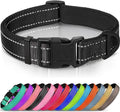 Joytale Reflective Dog Collar,Soft Neoprene Padded Breathable Nylon Pet Collar Adjustable for Extra Large Dogs,Black,XL