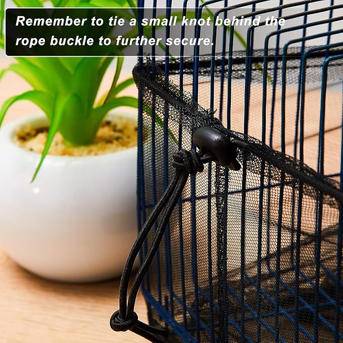 3 Pieces Large Adjustable Bird Cage Cover Seed Feather Catcher Birdcage Nylon Mesh Net Cover Soft Skirt Guard for Parakeet Macaw African Round Square Cage (118 x 15 Inch in Circumference and Width)