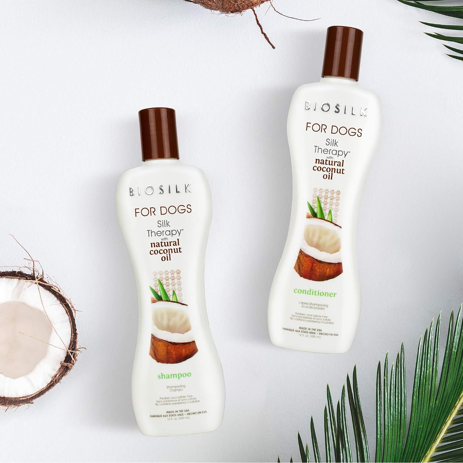 BioSilk for Dogs Silk Therapy Conditioner with Natural Coconut Oil | Coconut Oil Dog Conditioner from BioSilk for Dogs | Pet Conditioner for Dogs, 12 Ounces,Beige | Leaves coat soft and manageable, suitable for regular bathing, reduces tangles