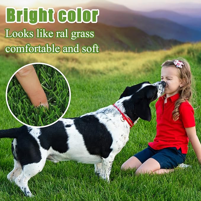 Bsmathom Artificial Grass Rug - 2x8Ft Indoor/Outdoor Dog Grass Mat, Fake Grass Turf Runner for Balcony, Garden, Lawn, Landscape