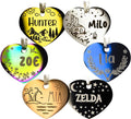 Personalized Dog Tag with 5 Lines of Custom Deep Engraved Durable Stainless Steel Pet ID Name Tag Designer Small Size Heart
