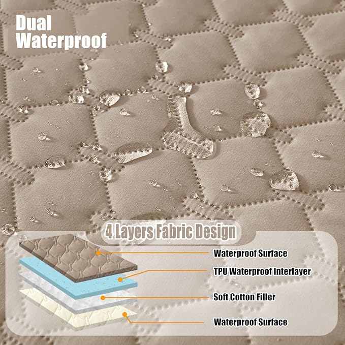 Smiry Waterproof Dog Bed Cover Blanket, Soft Reversible Pet Blanket, Washable Leakproof Cats Dogs Couch Cover for Sofa, Couch, Furniture (40x50 Inch, Taupe/Beige)