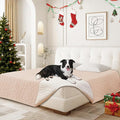 Waterproof Dog Bed Cover Pet Blanket, Soft Couch Cover for Dogs Washable, Non-Slip Dog Blanket Protect Furniture Couch Sofa Car for Puppy Large Dogs Cat (82x120 Inch, Beige)