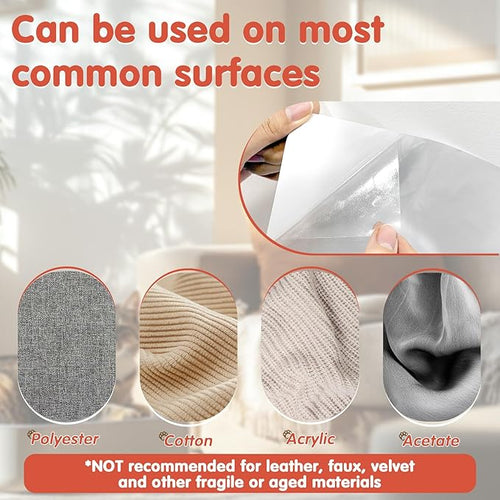 18 PCS Large Cat Scratch Furniture Protector, Transparent Couch Protector from Cat Claws, Single-Sided Self Adhesive Anti Pet Deterrent Sofa Cover, 14IN