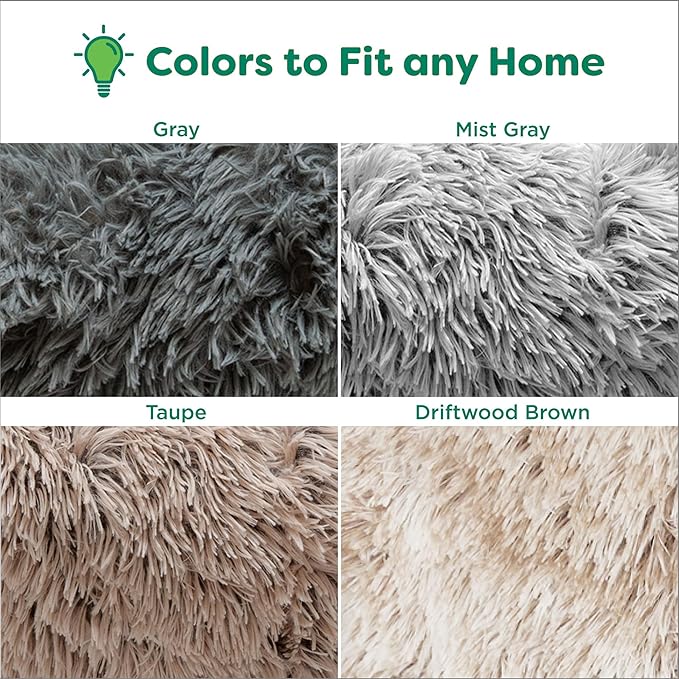 FurHaven Waterproof Throw Blanket for Dogs & Indoor Cats, Reversible Protective Pet Blanket, Medium, Long Faux Fur & Velvet, Driftwood