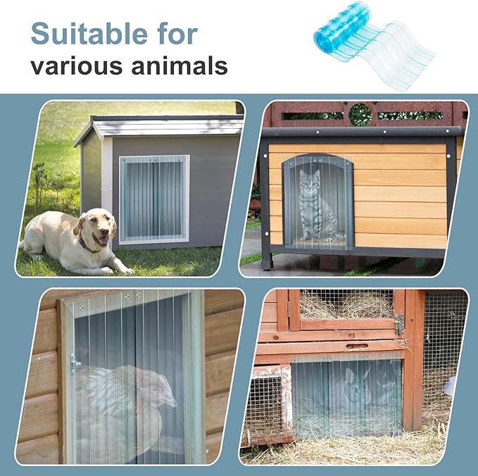 Uross Dog Door Replacement Flaps -5.9 FT x 7.9 in Ruff Weather DIY Cat Door Flap, Doggie Vinyl Plastic Door Flap for Dog House, Ideal Large Pet Door Replacement Flap
