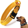 Tactical Dog Collar, Adjustable Military Training Nylon Dog Collar with Control Handle and Heavy Quick-Release Metal Buckle for Small Medium Large Dogs, Yellow XXL