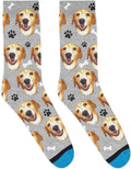 DivvyUp Socks - Custom Dog Socks - Put Your Dog on Socks! (Small, Heather Gray)