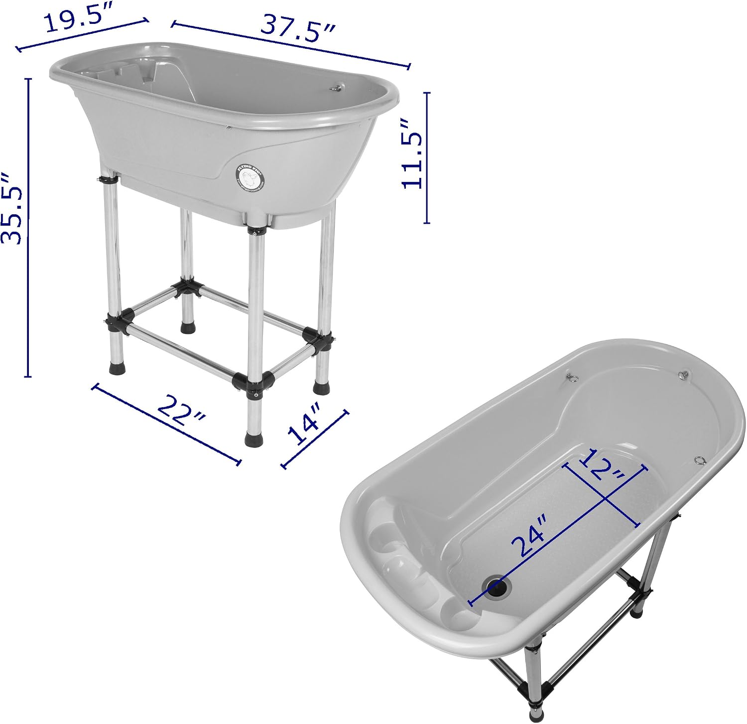 Flying Pig™ Pet Dog Cat Portable Bath Tub (Blue, 37.5"x19.5"x35.5")