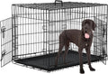 48 Inch Extra Large Dog Crates for Medium Dogs Double-Door Folding XXL Dog Crates for Large Dogs Indoor/Outdoor Dog Cages for Large Dogs Metal Wire Dog Kennel with Plastic Tray and Handle(Black)