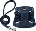 Dog Harness with Leash Set, No Pull Adjustable Reflective Step-in Puppy Pet Vest Harnesses for Small Medium Large Dogs and Cats,Navy Blue M