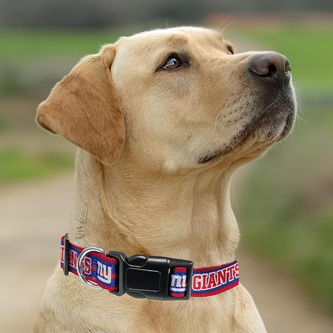 Pets First NFL New York Giants Licensed PET COLLAR, Small - Heavy-Duty, Strong, and Durable Dog Collar. Available in 31 Football Teams and 4 Sizes