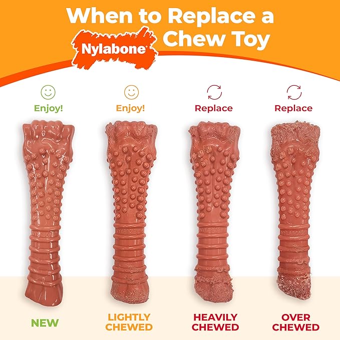 Nylabone Power Chew Antler Alternative Nylon Chew Toy for Dogs, Dog Toys for Aggressive Chewers, Venison Flavor, Large/Giant (1 Count)