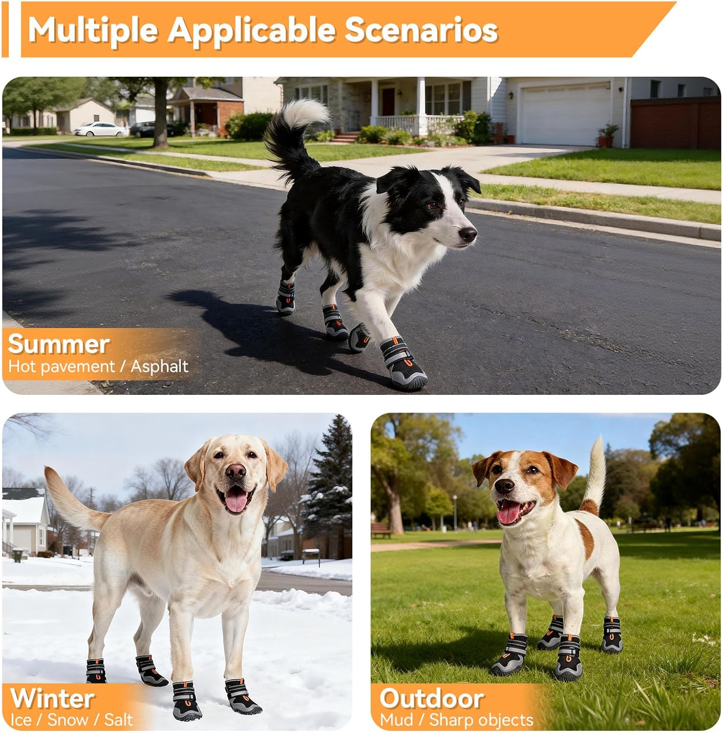 Dimicoo Dog Shoes,Breathable Boots for Summer Hot Pavement,Non-Slip Paw Protector for Small Medium Large Dogs,Reflective Dog Booties for Outdoor & Indoor Hardwood Floors
