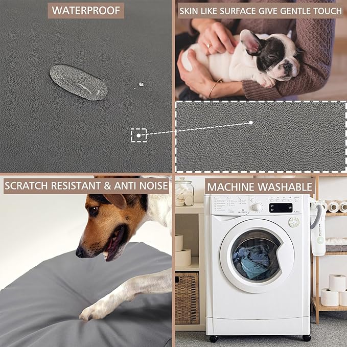 Dog Bed Cover Waterproof Replacement Machine Washable Covers for Dog Bed Heavy Duty Scratch Resistant Mattress Protector Pet Bed Round 24x24 Inch Cover Only