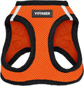 Best Pet Supplies Voyager Step-in Air Harness - All Weather Mesh, Reflective, No Pull Harness for Dogs, Cats - Secure with Hook & Loop Fastener, Buckle, Double D-Rings - Orange/Black Trim, XL